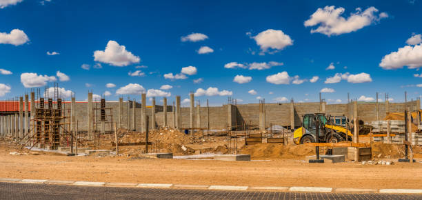 Vue panoramique d'un chantier de bâtiment